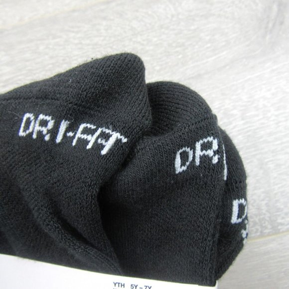 Nike Everyday Plus Ankle Socks Black 6 Pack Womens 6-10 / Youth 5Y-7Y NEW - Picture 6 of 9